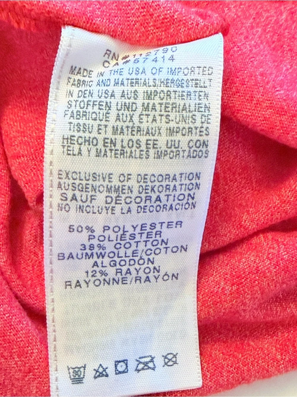 True Religion Mens 3XL (tag size) Heather Red Pink Crew Neck Logo Blend Tee USA